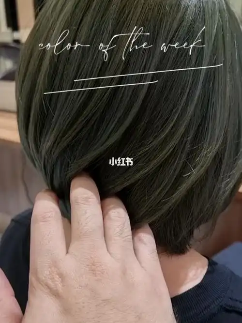 欣欣两个月前做了漂染,新生发长了出来,今天我帮她做了灰绿色.