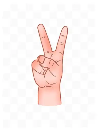 i>可 /i> i>爱 /i>卡通手指手势倒计时数字二胜利完成元素