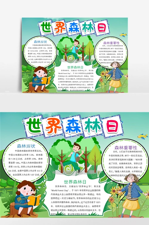 世界森林日环保小报手抄报模板