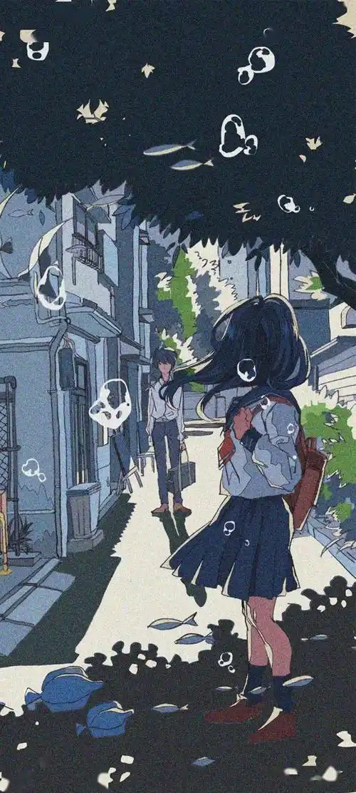 暗色系壁纸 唯美动漫手机锁屏_留言_下期_来自