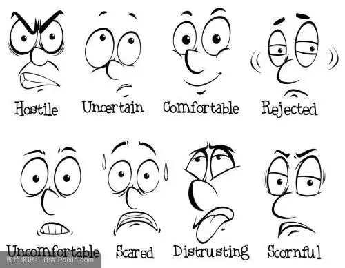 喜怒哀乐嘴巴简笔画