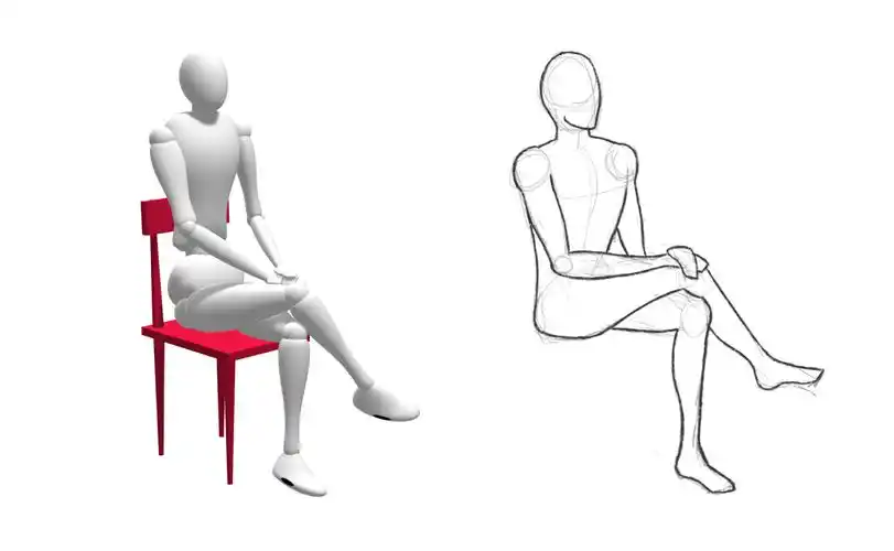 免费的交互式人体模型用于素描速写临摹