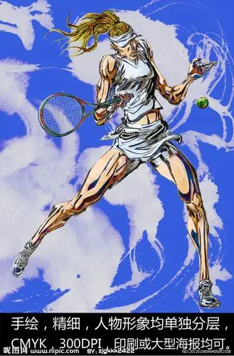 手绘人物网球运动员图片
