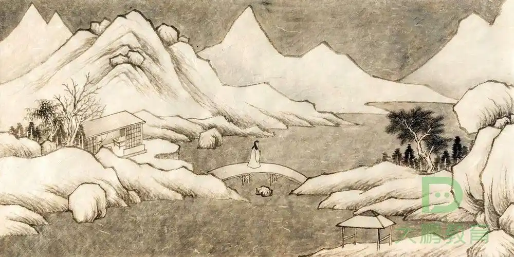 文人画第一课《溪山雪霁图.》王维.