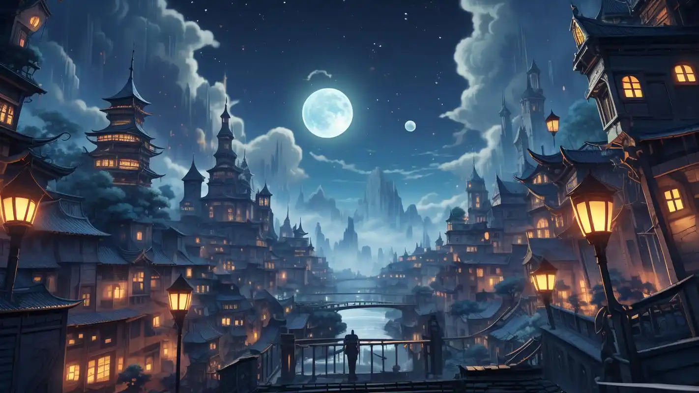 90 为你们带来一组绝美的动漫城市夜景壁纸,横屏展示,适合各种设备