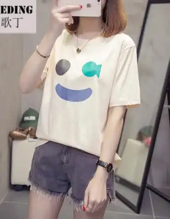 学生2018新款胖妹妹大码遮肚子宽松短袖t恤女士韩版显瘦200斤胖mm夏装