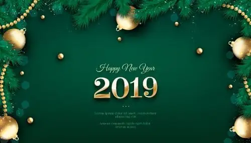 绿色2019新年快乐背景矢量素材(eps/ai)
