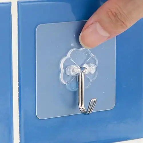 挂钩欧润哲无痕透明粘钩强力厨房打孔壁挂浴室挂钩