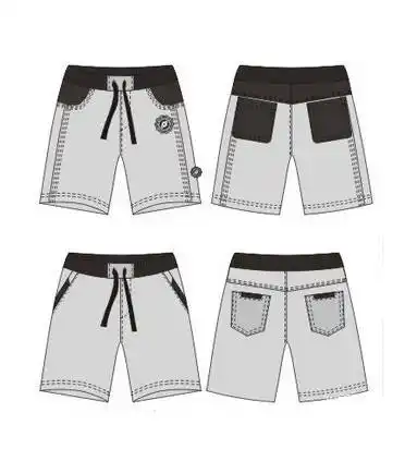 休闲短裤款式图-男装设计-服装设计