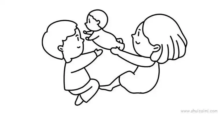 和爸爸妈妈过儿童节儿童画怎么画和爸爸妈妈过儿童节简笔画简单又好看