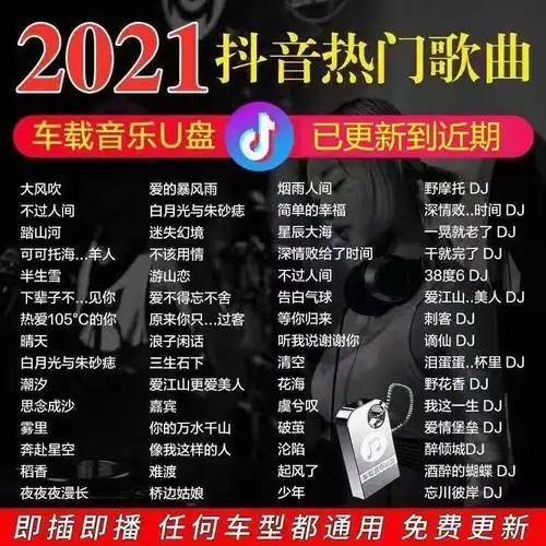 汽车载音乐u盘2021抖音神曲高品质无损经典歌曲网络流行数码优盘银色