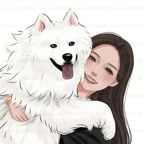 卡通背影头像女生和狗 卡通头像图片大全 -【爱个性】