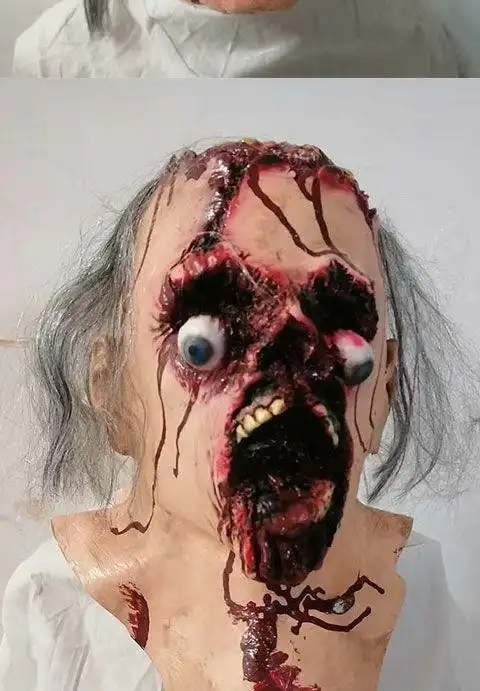 现货直发圣节恐怖面具鬼屋密室逃脱骷髅女鬼丧尸僵尸恶心吓人鬼脸头套