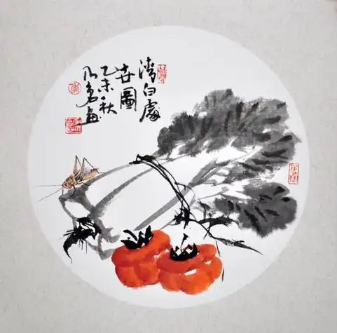 水墨写意画 桃花国画水墨写意画