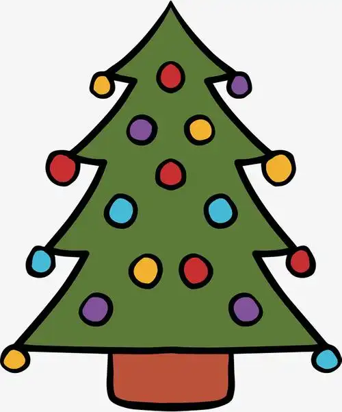 彩色波点圣诞树