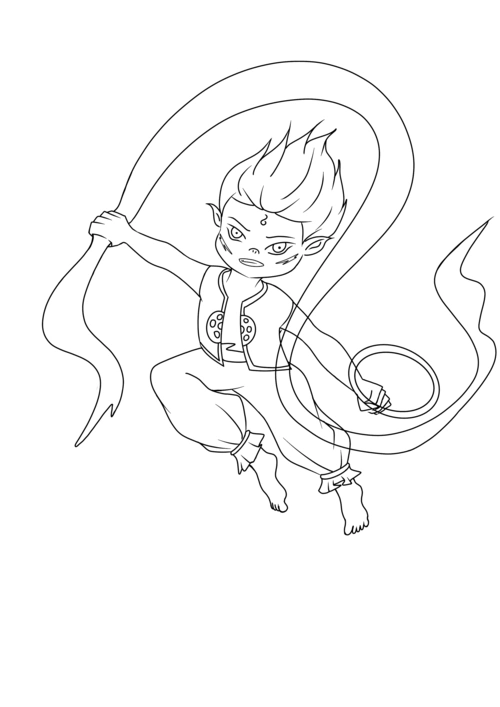 哪吒(线稿)*火锅