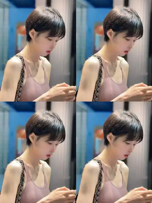 女生超适合的短发发型"韩系挂耳短发"