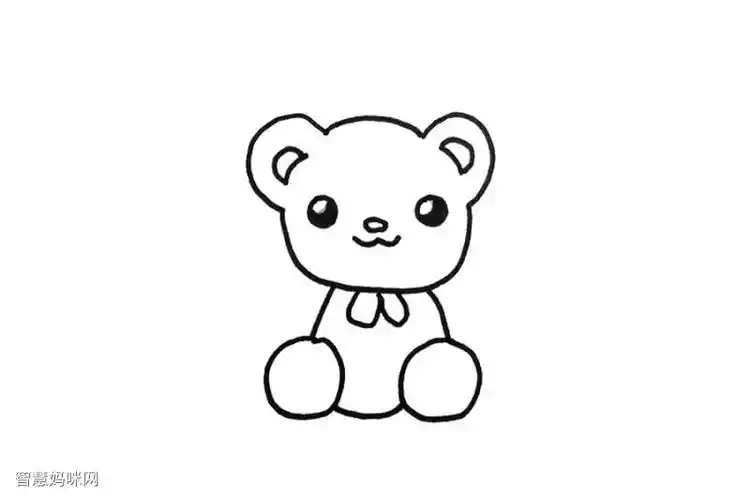 可爱小熊玩具怎么画