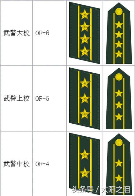 武警警衔(老式武警警衔)