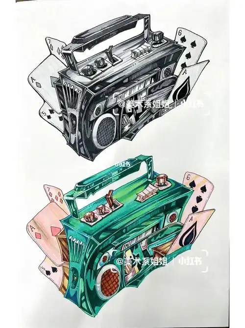 彩色7895#马克笔  #手绘  #美院设计类考试  #设计  #创意单体