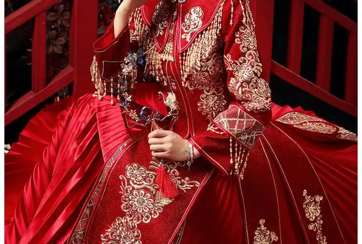 秀禾服2020年新款新娘结婚礼服中式嫁衣凤冠霞帔婚服出嫁秀和服女