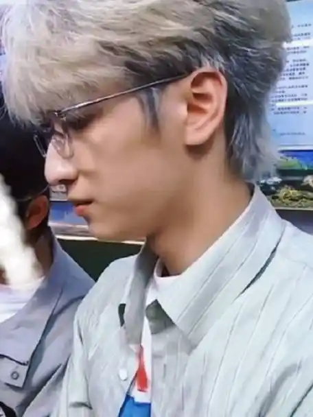 严浩翔侧拍视频##严浩翔眼镜银发造型