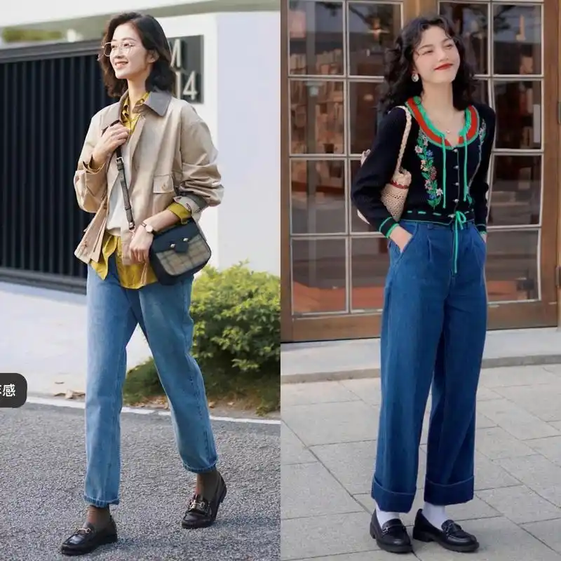 乐福鞋与牛仔裤的搭配小tips