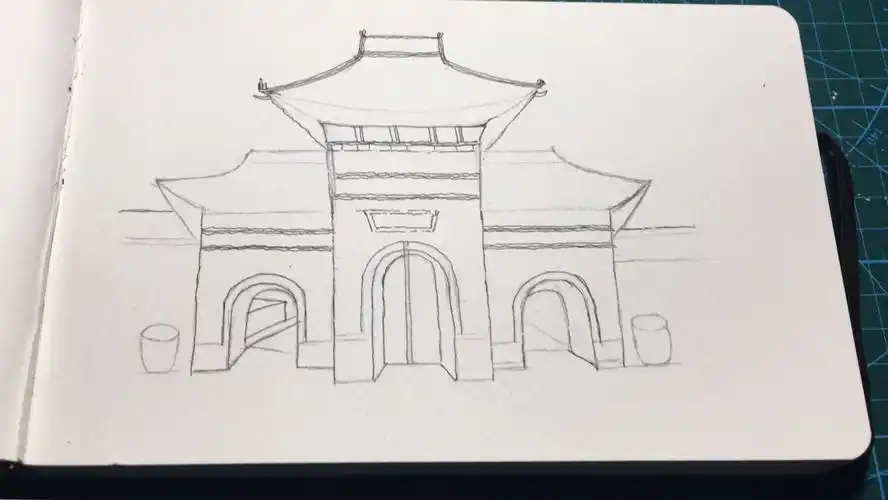 每日一绘11:建筑速写-白马寺 - 简书