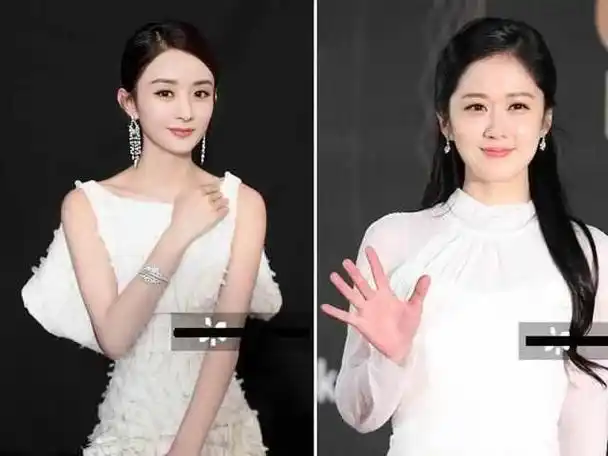 张娜拉赵丽颖同穿白色长裙