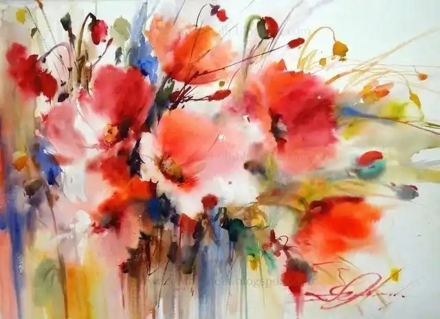 巴西水彩画家法比奥的花卉作品欣赏