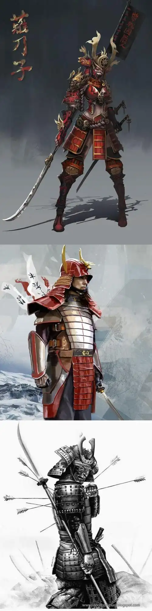 com 187日式武士盔甲头盔图片游戏美术原画设定设定模型参考素材资料