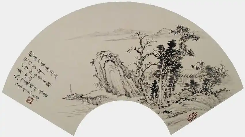 扇面山水画图片大全 扇面山水画图片大全作品欣赏