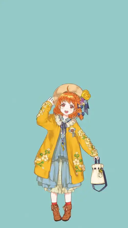 简约背景动漫少女手机壁纸