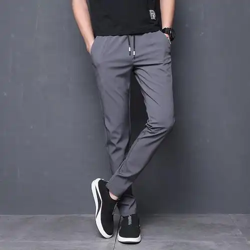 梵克公牛休闲裤男时尚夏季薄款韩版帅气流裤子男士紧身长裤官方男装