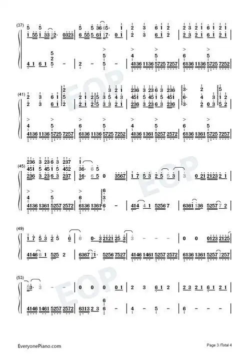 隔岸-完美版-抖音古风热歌双手简谱预览3