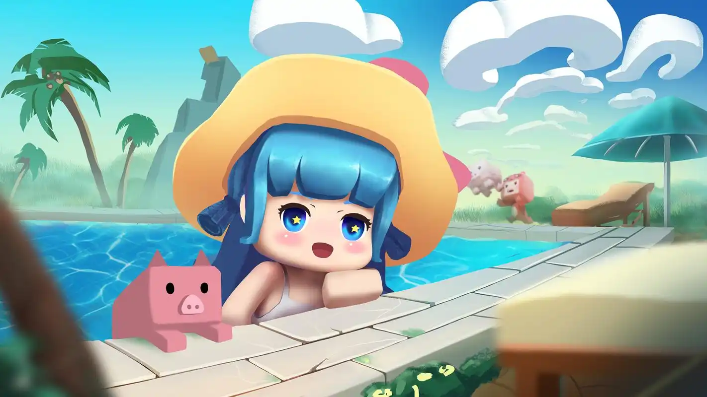 《迷你世界》电脑壁纸:夏天来了 一起玩水吧