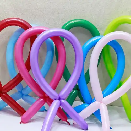 彩色糖果乳胶长条气球棒棒条形编制造型教程气球