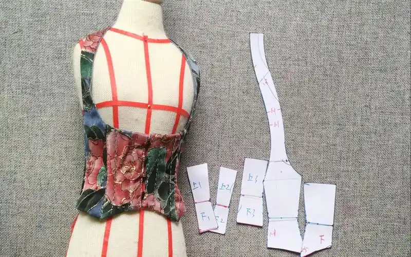 鱼骨束身胸衣马甲,服装打版详解带纸样,款式 29