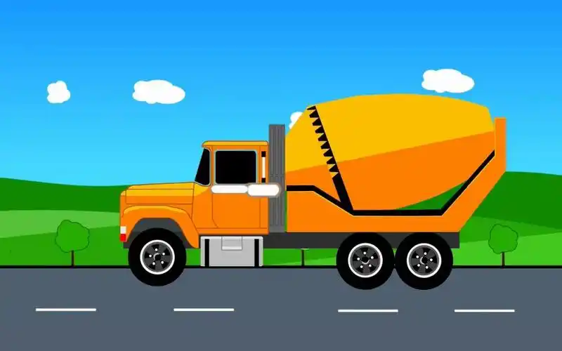 工程车趣味动画:工程车水泥车组装