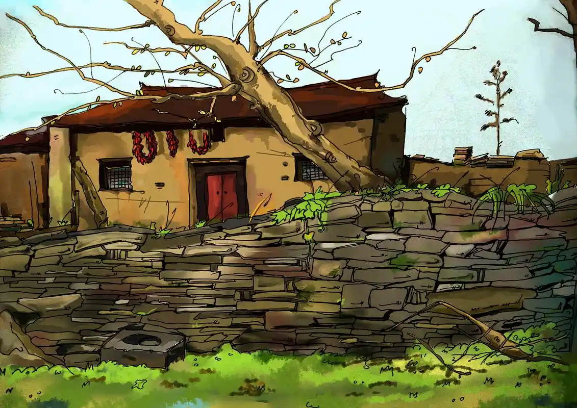 乡村人家|插画|创作习作|灯灯泡 - 原创作品 - 站酷 (zcool)