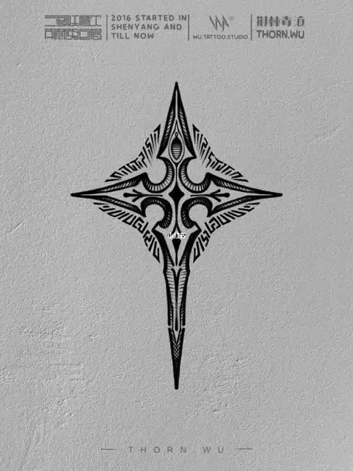 thorn荆棘毒液系列纹化贴克罗心十字架纹身