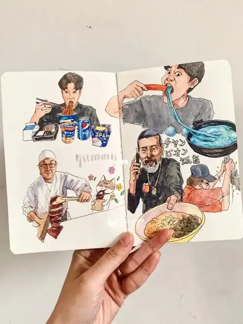 解压画吃09吃嘛嘛香吃货水彩手帐本