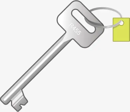 锁钥匙金属矢量元素免抠