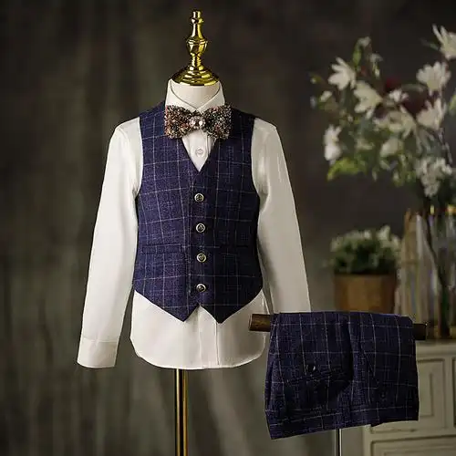 儿童西装套装帅气英伦风男童花童礼服男孩模特西服