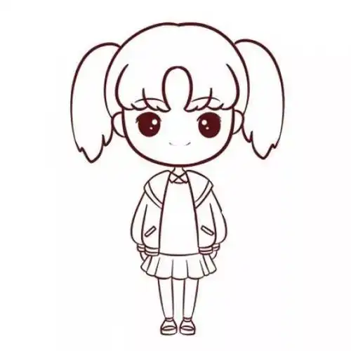 呆萌小女孩简笔画大全超可爱呆萌小女孩简笔画大全超可爱长头发带颜色