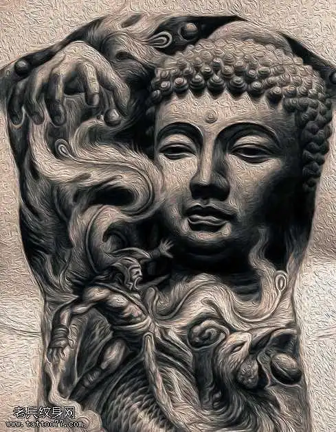 手稿佛凤凰孙悟空纹身图案