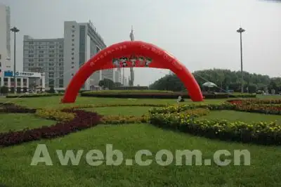 奥运花坛--上地环岛五环(图)