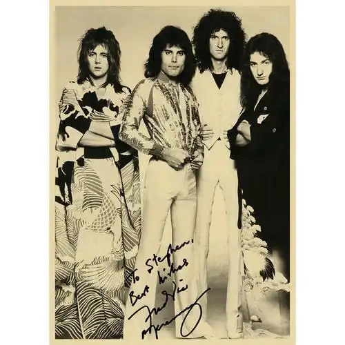 皇后乐队海报 queen 牛皮纸复古装饰画 摇滚音乐 怀旧 欧美人物画