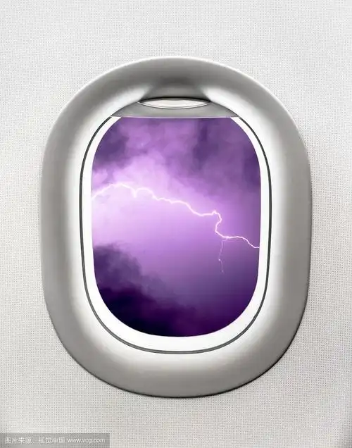 从飞机窗口观察雷暴-气流