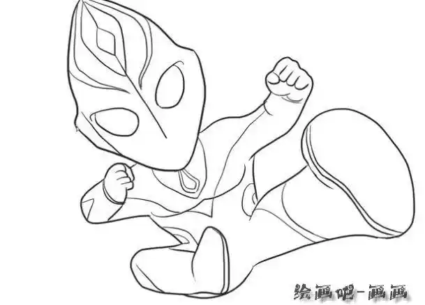 3,再画出奥特曼的脚部.2,然后画出奥特曼的手部.